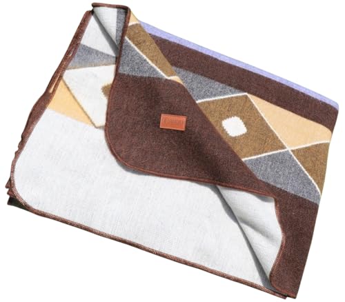AHUAY Premium Hypoallergenic Alpaca Wool Blanket – Queen Size 94X78 - Ultra Soft Warm Lightweight Andean Geometric Throw, Handmade in Ecuador (Tungurahua Brown Coffee) - color: Tungurahua Brown Coffee, size: Queen (94" x 78")