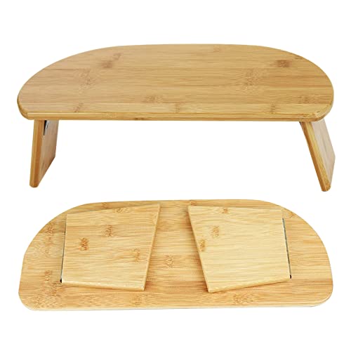 Bamboo Meditation Bench Foldable, Kneeling Meditation Bench with Foldable Meditation Bench Legs, Includes Carrying Bag