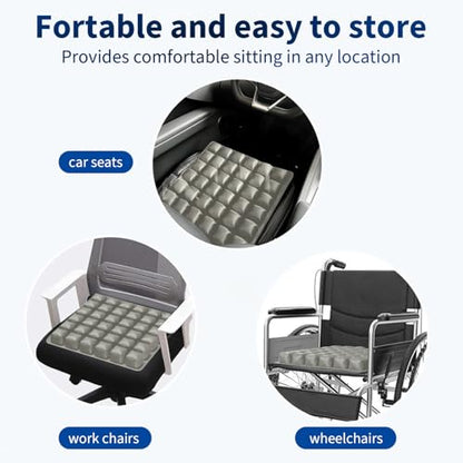 Travel Cushion, 3D Inflatable Airplane Seat Cushion, Car Portable Breathable Comfort Cushion,Office Wheelchair Pad, Camping Seat Mat (Khaki-36) - color: Khaki-36