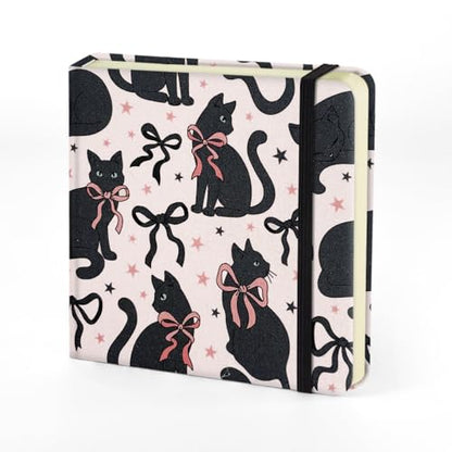 Mifuner 4.8x4.8in 80gsm Mini Notebooks Art Blank Pages Sketchbooks Travel Journal Pocket Hardcover Paint Writing Notebook Blank Diary Memo Planner Sketchbook Fabric Cover.Black Cat - color: Cloth-Black Cat