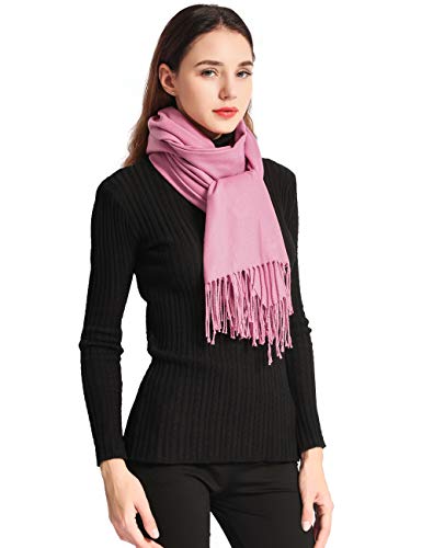 Pashmina Shawl Women Winter Scarf Warm Wedding Wraps Ladies Scarves for Evening Dresses - color: Dusty Pink