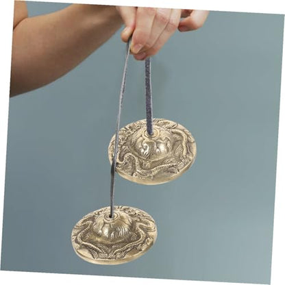 Cymbal Meditation Instrument Vintage Hand Bell Chime for Yoga and Sound Healing Lightweight Copper Tingsha for Relaxation and Mindfulness Practices