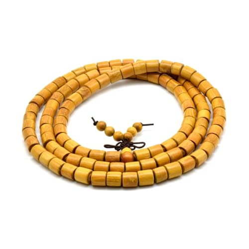 Zen Dear Natural Golden Sandalwood Mexican Bocote Mala Prayer Bead Bracelet Link Wrist Necklace Mala Beads - style: 8mm 108 beads Barrel