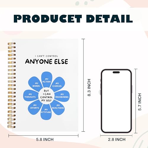 BearCake Notebook Journal, Blue Floral Notebook for Women,Journal for Women, Aesthetic Office Supplies Hardcover Spiral Notebook 5.5x8.3 640 - color: pattern-cactus blue