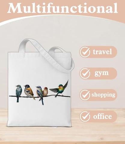 Aesthetic Canvas Tote Bag for Women，Cute Double-Sided Pattern Shoulder Bag