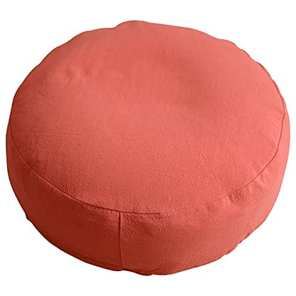 Round Meditation Cushion Breathable Cotton Linen Seat Cushion for Yoga Tatami Meditation Cushion Washable Meditation Pillow Indoor Use-White 30cm(12inch)