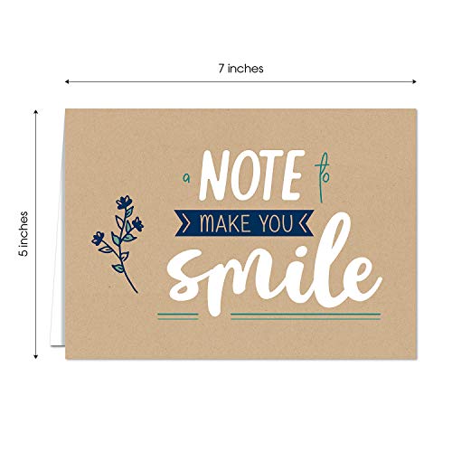 Canopy Street Encouraging Kraft Look Greeting Cards / 12 Friendship Note Card Pack With White Envelopes / 5" x 7" All Occasion Cards / 4 Modern Faux Brown Kraft Card Designs/Made In The USA - color: Encouraging Kraft Look