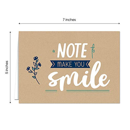 Canopy Street Encouraging Kraft Look Greeting Cards / 12 Friendship Note Card Pack With White Envelopes / 5" x 7" All Occasion Cards / 4 Modern Faux Brown Kraft Card Designs/Made In The USA - color: Encouraging Kraft Look