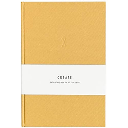 Blank Journal: CREATE (Ochre Yellow, Linen) | Layflat Notebook | Dotted Journal | Bullet Journal Notebook | Gifts for Women and Men - color: Ochre - CREATE