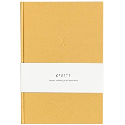 Blank Journal: CREATE (Ochre Yellow, Linen) | Layflat Notebook | Dotted Journal | Bullet Journal Notebook | Gifts for Women and Men - color: Ochre - CREATE