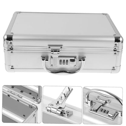 Portable Organizer Case with Password Lock Lightweight Aluminum Storage Briefcase for Outdoor Activities Hiking Camping Fishing and More Durable