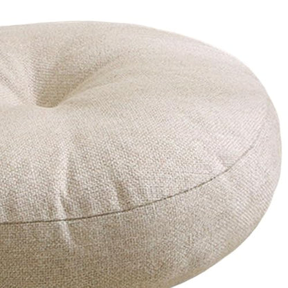 Meditation Cushion Round Floor Pillow Premium Cotton Linen Multifunctional 50x15cm for Tea Ceremony Chair Sofa Bedroom Office, Beige - color: Beige