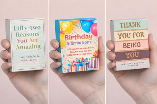Isaac Liev 150 Affirmation Cards For Women, Appreciation quotes, Motivational and inspirational, 3-Pack Bundle, positivity gift - style: 3-PACK - Birthday, 52 Reasons & Thank You Affirmation