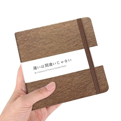 Mifuner Small Square 5x5 80gsm Mini Notebooks Blank Pages Sketchbooks Travel Journal Pocket Hardcover Paint Writing Notebook Blank Diary Memo Planner Sketchbook PU Leather Cover. Brown - color: A-PU-Brown
