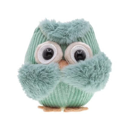 Etistta 3PCS Owl Plush for Home Decor 5 inch, See No Evil Hear No Evil Speak No Evil Owl Gifts for Women Bedroom Bird Christmas Decoration (Green)
