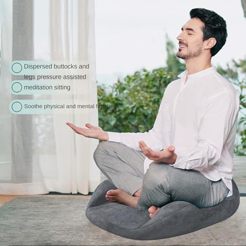 Meditation Cushion, Yoga Practice, Sitting Meditation, Meditation, Worship Cushion, Memory Foam, Sitting for Long Time Without Collapsing, Lazy Cushion, Ergonomic Design, Gray