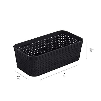 Simplify 10 Piece Organizing Set | Multiple Size Bins | Multipurpose | Office | Desk | Dorm | Bathroom | Storage Basket | Small Items | Accessories | Black - size: 10 Piece