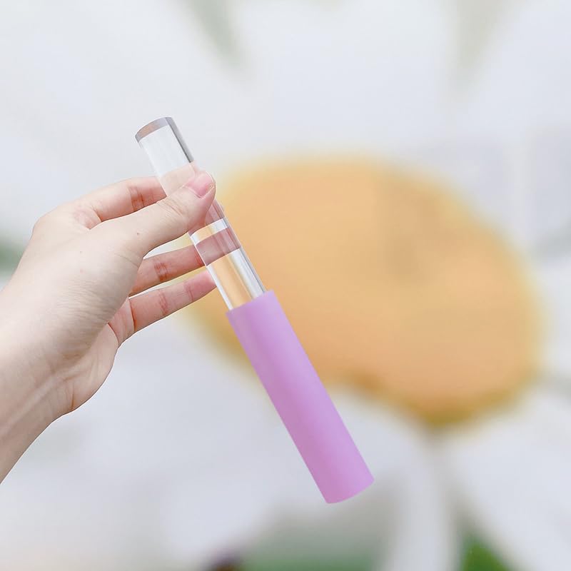 4 Pcs Singing Bowl Mallet Set Includes Solid and Hollow Acrylic Silicone Rubber Striker Mallet for Playing Quartz Crystal Singing Bowls with Bundle Pocket(PurpleGreen) - color: PurpleGreen