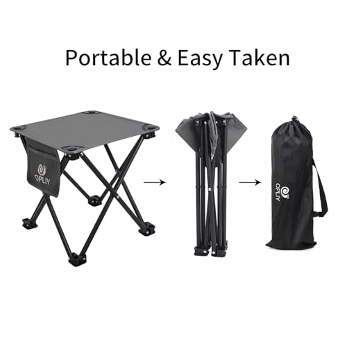 Opliy Camping Stool, Folding Small Chair Portable Camp Stool for Camping Fishing Hiking Gardening and Beach, Camping Seat with Carry Bag (Gray) - color: Grey