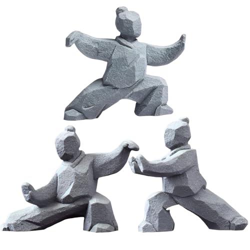 Fengshui Figurine for Home Decor: Tai Chi Yin Yang Statue Gift for Friend Meditation Zen Sculpture Handcrafted Sandstone Artwork for Office Bookshelf Desktop Decor (Style All) - color: Style All