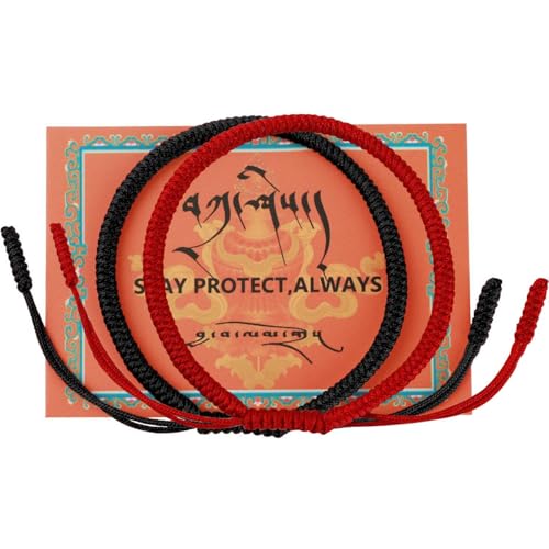 Blessed Tibetan Buddhist Bracelets for Women Men Handmade Amulet Knot Braided Rope String Lucky Protection Infinity Love Multicolor Wristbands for Family Friend Couple