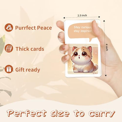 52 Catitude Affirmation Cards Cat Lover Gifts for Women, Self Care Mindfulness Positive Affirmations Cards for Anxiety, Vagus Nerve Stimulation Deck, Cats for Comfort, Stress Relief Gifts for Women