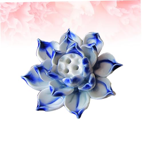 Ceramic Lotus Table Ornament Unique Home Accessory for Desk Bookshelf Decor Handmade Craft Tranquil Present for Friends and Colleagues
