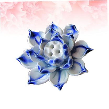 Ceramic Lotus Table Ornament Unique Home Accessory for Desk Bookshelf Decor Handmade Craft Tranquil Present for Friends and Colleagues