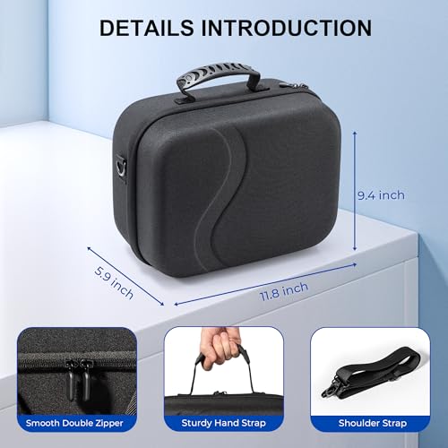 STARTRC GAMES Carrying Case for Meta Quest 3, Large Travel Case Compatible with BOBOVR S3 Pro/KIWI Design Battery Head Strap and Other Accessories, Hard Shell Travel Bag for Oculus Quest 3 - color: Black