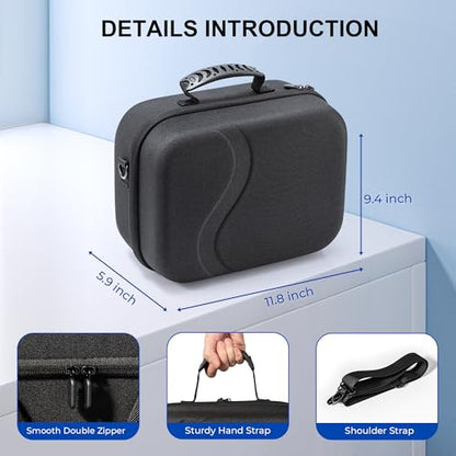 STARTRC GAMES Carrying Case for Meta Quest 3, Large Travel Case Compatible with BOBOVR S3 Pro/KIWI Design Battery Head Strap and Other Accessories, Hard Shell Travel Bag for Oculus Quest 3 - color: Black