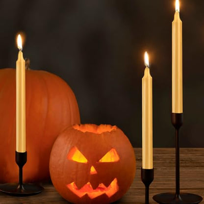 24 Pack Golden Spell Chime Candles – Premium Mini Unscented Taper Candles for Rituals, Prayer, Meditation, Altar, Spells – 4" Tall – Ideal for Witches & Spiritual Practices - color: Golden