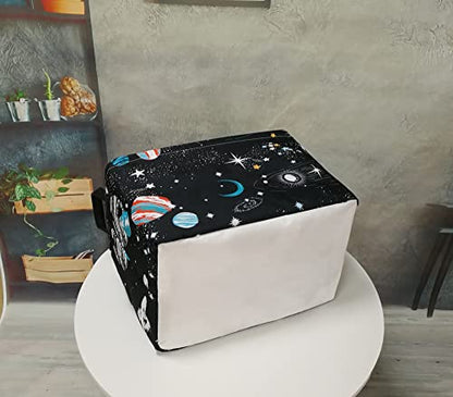 Storage Basket Home Shelf Basket Kids Organizer Box Clothes Laundry Hamper Nursery Bin Gift Laundry Basket with Handles for Home (Black Planet) - color: Black Planet