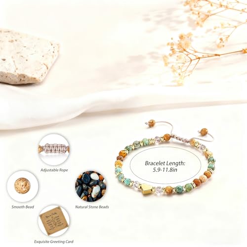 HETICA Inspirational Gifts for Women Birthday Natural Stone Inspirational Bracelet Collection Thinking of You Get Well Soon Card Jewelry Gifts for Women Friend Sister - style: Life Is Tough but so Are You