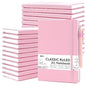 feela 24 Pack Journal Notebook Bulk for Work, Business Notebook Hardcover Lined Writing Journal with Pen Holder for Men Women Note Taking, with 24 Black Pens, 120 GSM, 5.1”x8.3”, A5, Rose Pink - color: 24 Rose Pink