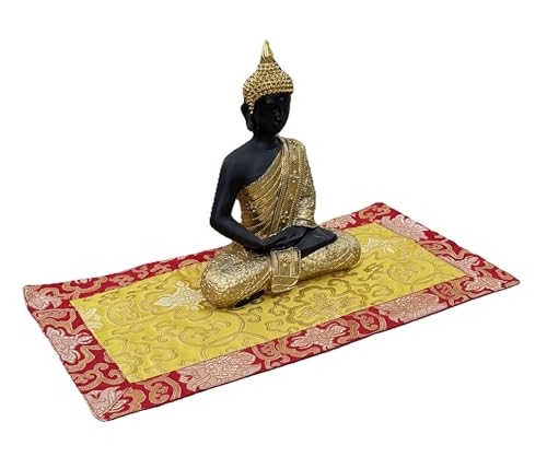 DharmaObjects Tibetan Silk Brocade Table Runner / Shrine Cover / Altar Cloth / Table Cover (20 X 10 Inches)