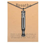 Anxiety Relief Pendant Mindfulness Breathing Necklace - Essential Oil Diffuser & Personal Inhaler Aromatherapy Necklaces for Women & Men (Black) - color: Black