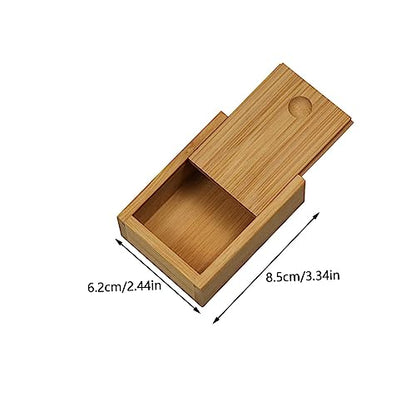FOMIYES Bamboo Pull-out Lid Storage Box Decorative Jewelry Organizer Desktop Storage Solution for Home and Office Natural Finish Practical Design