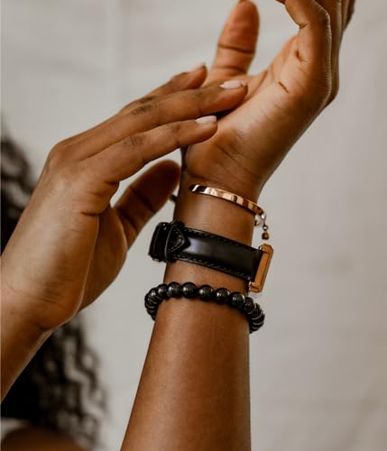 BOMAIL Natural Stone Bracelet for Women Men - 8MM Semi-Precious Gemstone Beaded Bracelet Healing Crystal Stretch Bracelet Yoga Bracelets Jewelry - color: Obsidian