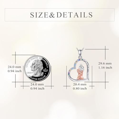 YFN Daughter Gifts from Dad 925 Sterling Silver Daughters Heart Necklace Birthday Christmas - color: Father 2 Daughter Necklace