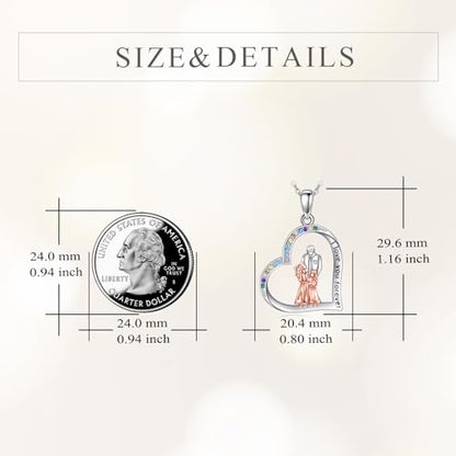 YFN Daughter Gifts from Dad 925 Sterling Silver Daughters Heart Necklace Birthday Christmas - color: Father 2 Daughter Necklace