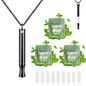 LAMKHOO Breathing Necklace to Quit Smoking and Vaping with Refillable Mint Pods Stop Smoking Aids Fidget Necklace for Anxiety Relief Smokeless Inhaler for Adults (Black) - color: Black