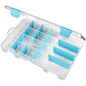 ArtBin 6944AG Medium Anti-Tarnish Box with 15 Removable Dividers, Jewelry & Craft Organizer, 1 Plastic Storage Case with Anti-Tarnish Technology, Clear with Aqua Accents 10.875” x 7.0” x 1.75” - size: Medium (10.875” x 7.0” x 1.75”) w/ 15 Dividers