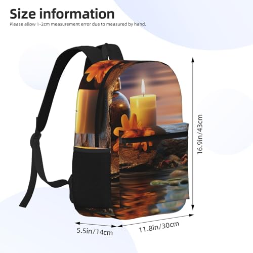 Candles Meditation Stones Travel Backpack for Women Work Business Backpack Purse 15.6 Inch Laptop Backpack for Men