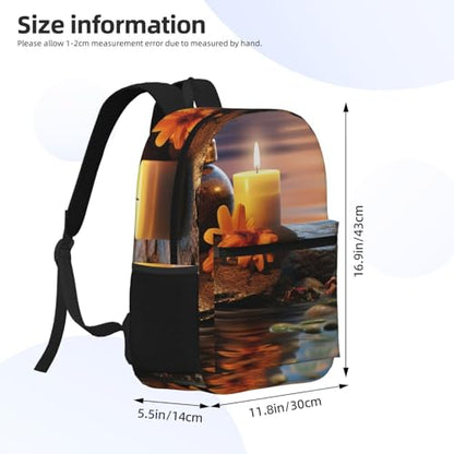 Candles Meditation Stones Travel Backpack for Women Work Business Backpack Purse 15.6 Inch Laptop Backpack for Men