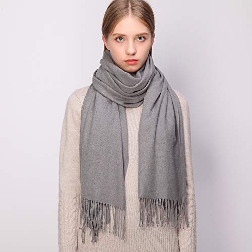 RIIQIICHY Women's Scarf Pashmina Shawls and Wraps for Evening Dress Bridesmaid Wedding Bridal Winter Warm Long Large Scarves - color: Gray