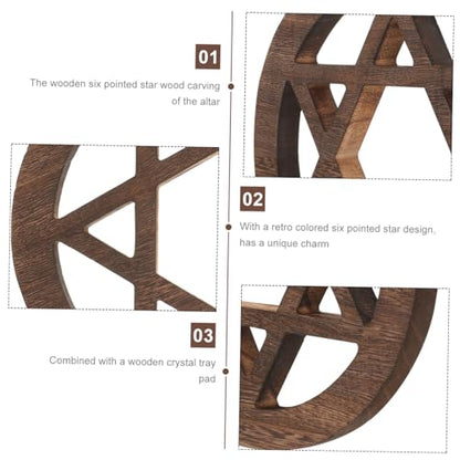 Homoyoyo Hand Carved Wooden Altar Tiles - Rustic Round for Astrology - 20x20cm Decor