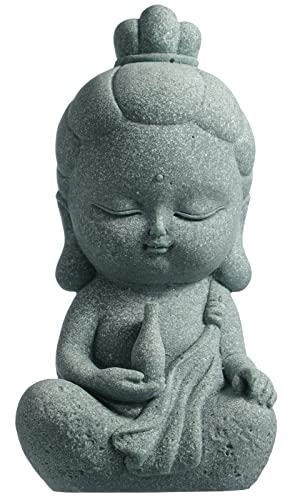 FENGSHUI-CAISHEN Small Guan Yin Statue - Handmade Stone for Meditating Zen Fish Aquarium Tank Desktop Decor, Baby Quan Yin Figurine, Kwan Yin - color: Guan Yin Buddha, size: Large