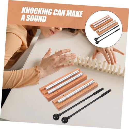 2Sets Meditation Chimes Wooden Hand Chimes with Mallet for Mindfulness and Yoga Practice Durable and Wood Construction for Resonating Echo and Beautiful Tones