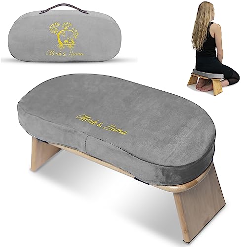 MONK & LLAMA Meditation Bench - color: Grey, style: Cushioned