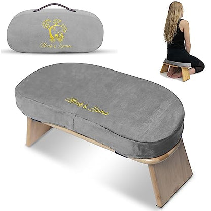MONK & LLAMA Meditation Bench - color: Grey, style: Cushioned